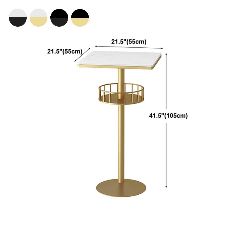 Contemporary Marble Pedestal Pub Bar Table Balcony Event and Cocktail Table with Storage Clearhalo 'Bar Furniture' 'Bar Tables' 'bar_tables' 'Furniture' 'furniture_bar_tables' 'Kitchen & Dining Furniture' 'kitchen&dining_furn' 'kitchen' 1200x1200_afd89ff4-9fe7-470d-99cc-bd919e253d67