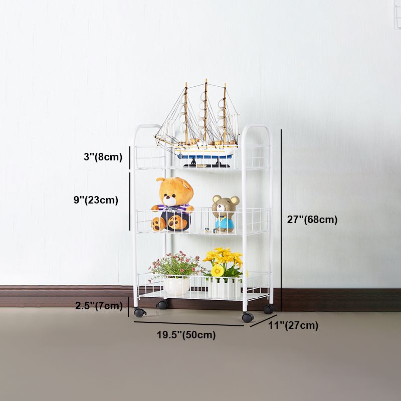 Contemporary Style Metal Geometric Bookcase Open Back Bookcase with Wheels Clearhalo 'Bookcases' 'furn' 'furn_bookcases' 'Furniture' 'furniture_bookcases' 'kitchen' 'kitchen_bookcases' 'Living Room Furniture' 'Office Furniture' 1200x1200_afd91063-7eba-4501-a0be-aac494c531c0
