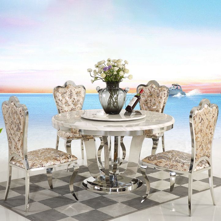 Marble Dining Table Luxury Style Single Pedestal Base Round Table for Dining Room Clearhalo ' dining_table' 'Dining Tables & Seating' 'Dining Tables' 'furn' 'furn_dining_table' 'Furniture' 'furniture_dining_table' 'Kitchen & Dining Furniture' 'kitchen&dining_furn' 'kitchen' 'kitchen_dining_table' 1200x1200_afda09b1-cbc7-4330-a9b6-ee7cfef66910