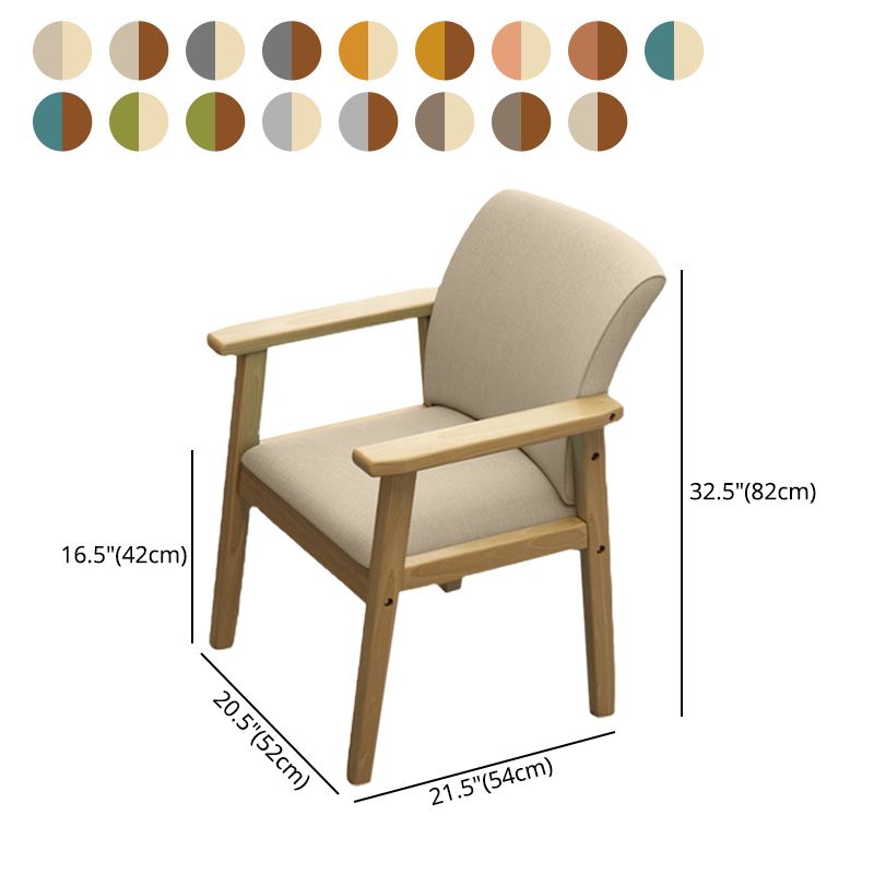 Home Scandinavian Arm Chair Wood Upholstered Solid Back Dining Room Chair Clearhalo ' kitchen&dining_furn' 'Dining Chairs' 'Dining Tables & Seating' 'dining_chair' 'furn' 'furn_dining_chair' 'Furniture' 'furniture_dining_chair' 'Kitchen & Dining Furniture' 'kitchen' 1200x1200_afdaec58-3ce5-444e-8e4c-2737bc9456bd