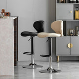 Scandinavian Matte Finish Adjustable Height Swivel Bar Stool Leather Home Stool Clearhalo 'Bar Furniture' 'Bar Stools' 'bar_stools' 'furn' 'furn_bar_stools' 'Furniture' 'furniture_bar_stools' 'Kitchen & Dining Furniture' 1200x1200_afdb53f0-ea90-4993-aaa2-1f407d58942a