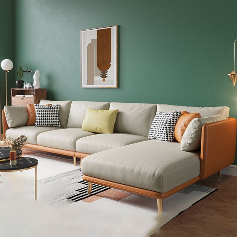 34.25 " H Faux Leather Square Arm Sofa & Chaise for Living Room Clearhalo 'furn' 'furn_sectionals' 'Furniture' 'Living Room Furniture' 'Sectionals' 1200x1200_afdc4533-da74-4422-8e46-a7575f1826ec