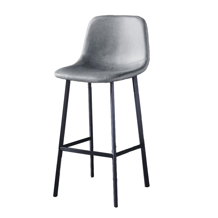 Industrial Style Low Back Bar-stool PU Leather Bar Stool with Metal Legs Clearhalo 'Bar Furniture' 'Bar Stools' 'bar_stools' 'furn' 'furn_bar_stools' 'Furniture' 'furniture_bar_stools' 'Kitchen & Dining Furniture' 1200x1200_afdd0628-1a64-4d7d-9c32-27f621b1e402