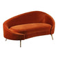 Glam with Arms Orange Chaise Round Arms for Bedroom Living Room