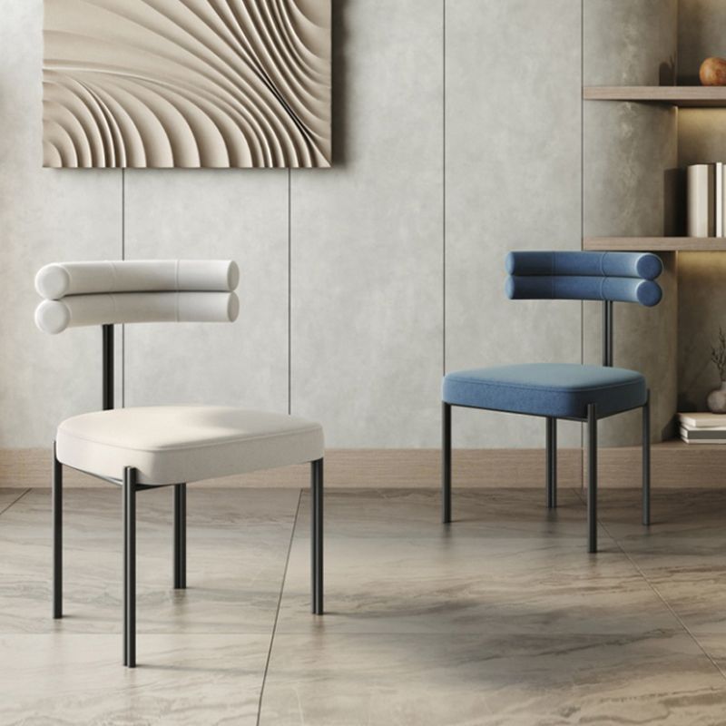 Silla lateral de estilo industrial Silla de comedor de metal de espalda para el hogar