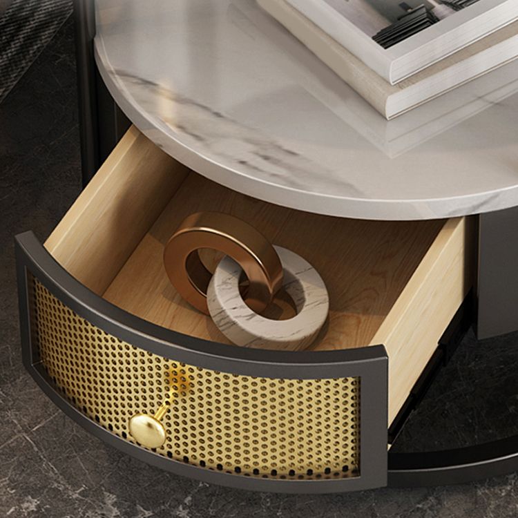 Zeitgenössischer Schieferobertisch mit Schublade