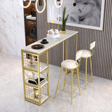 Eigentijdse dubbele pedestal patio balk tafel indoor stenen bistro bars tafel met opslag