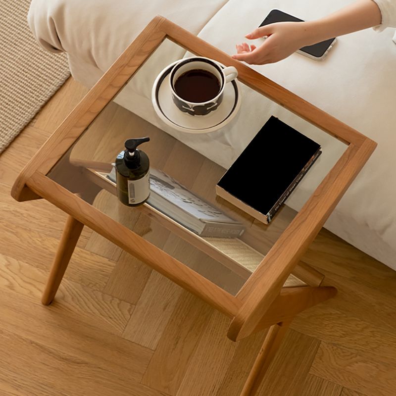 17" Wide Side Table Rectangular Accent Side Table with Storage