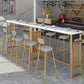 Mesa estilo barra con altura de barra, mesa con base metálica para sala de estar