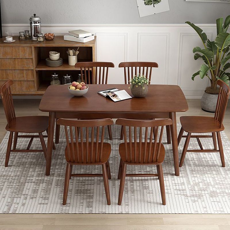 Table à manger en bois Nordic Glam Table rectangulaire à manger avec pieds en bois