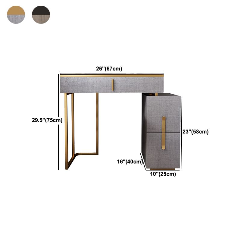 3-Drawer-Gla-Waschtisch mit Stuhlglam 26,4 "W-Schminktisch
