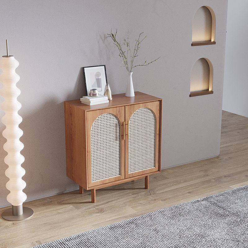 Modern Style Brown Wicker Sideboard Solid Wood Buffet Table for Dining Room Clearhalo 'buffet_sideboard' 'Buffets & Sideboards' 'furn' 'furn_buffet_sideboard' 'Furniture' 'Kitchen & Dining Furniture' 1200x1200_afe4fdf0-cb3b-48f6-bad0-e8be6cd835f1