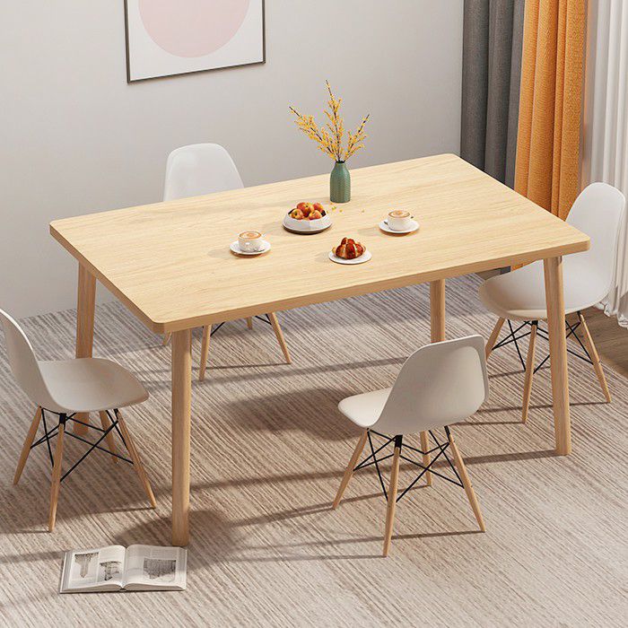 Standard Height Wooden Top Dining Set with 4 Light Brown Wood Legs for Dining Furniture Clearhalo 'Dining Room Sets' 'Dining Tables & Seating' 'dining_room_set' 'Furniture' 'furniture_dining_room_set' 'Kitchen & Dining Furniture' 'kitchen&dining_furn' 'kitchen' 1200x1200_afe6a017-7775-4685-b09d-bd9c3ca84b85