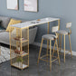 Mesa rectangular para pub, altura de barra, mesa de bar Glam con tapa de piedra