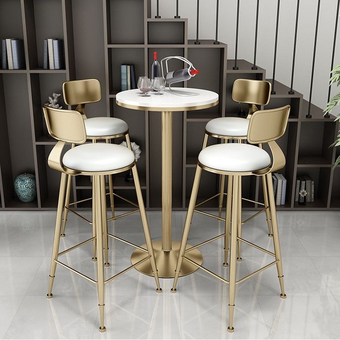 Modern Bar Dining Table Round and Square Bar Height Cocktail Table with Iron Base Clearhalo 'Bar Furniture' 'Bar Tables' 'bar_tables' 'furn' 'furn_bar_tables' 'Furniture' 'furniture_bar_tables' 'Kitchen & Dining Furniture' 'kitchen&dining_furn' 'kitchen' 1200x1200_afeaaafc-9aee-44c5-9392-1b4f79a146bb