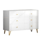 Contemporary White Wooden Chest with Drawers and Metal Legs Accent Chest
