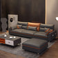 Faux Leather Sectional Sofa with Storage 35.43" High Sofa with Cushion Back