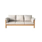 Contemporary Square Arm Sofa 33.46" High Faux Leather/Linen Sofa