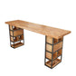 Ensemble de Table de Bar moderne 1/4 pièces, Table de comptoir rectangulaire en bois de pin avec tabourets sans dossier