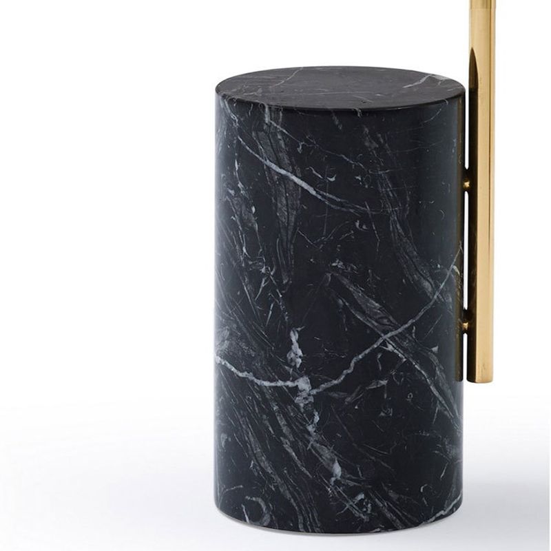 Contemporary Pedestal End Table Round Glass Top Side End Table