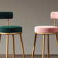 Glam Style Bar-stool Round Counter Bar Stool with Metal Legs