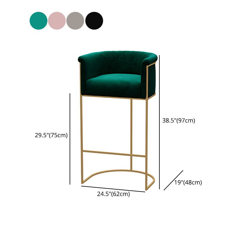 Nordic Design Upholstered Bar Stools for Home Use Luxury Low Back Round Stools Clearhalo 'Bar Furniture' 'Bar Stools' 'bar_stools' 'furn' 'furn_bar_stools' 'Furniture' 'furniture_bar_stools' 'Kitchen & Dining Furniture' 1200x1200_aff1987d-9494-45ee-b546-fe3186987b70