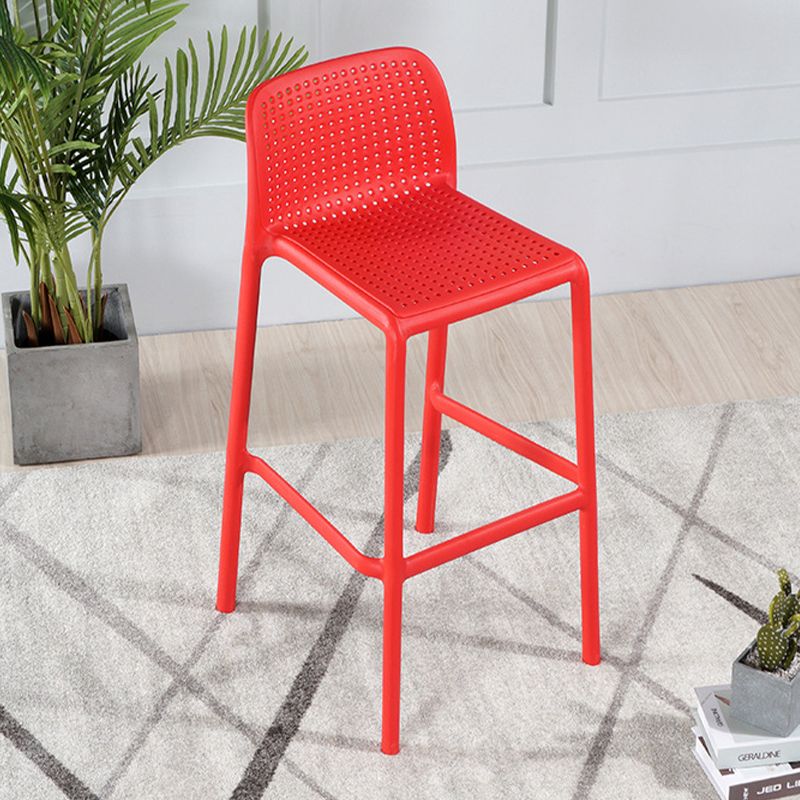Contemporary PP Bar and Counter Stool Low Back Stool with 4 Legs Clearhalo 'Bar Furniture' 'Bar Stools' 'bar_stools' 'furn' 'furn_bar_stools' 'Furniture' 'furniture_bar_stools' 'Kitchen & Dining Furniture' 1200x1200_aff2ce21-f3af-45db-bf43-b9922425c6a4