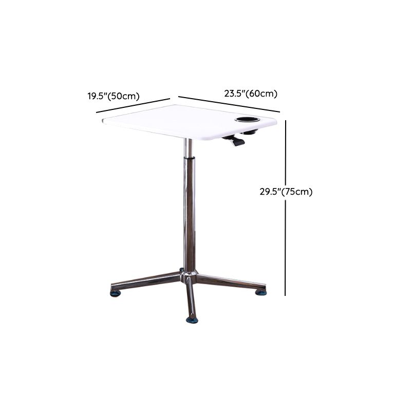 Rectangular Shaped Wood Office Writing Table Metal Legs with Wheels
