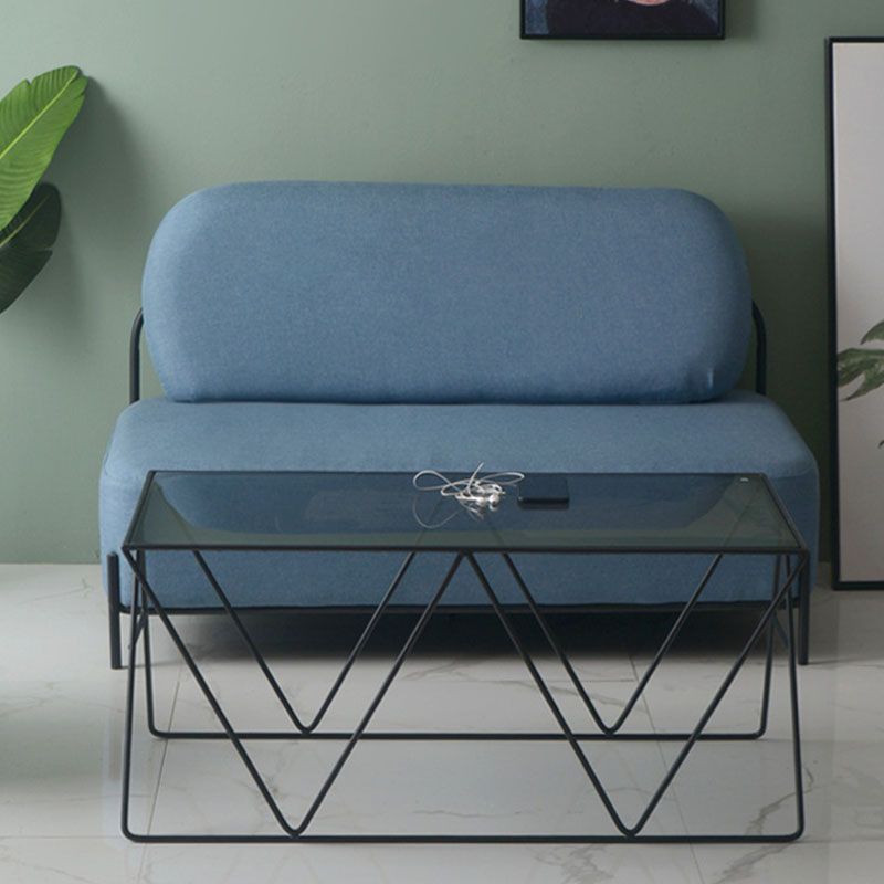 Table basse avec plateau en verre, moderne, Simple, rectangulaire, claire, avec cadre