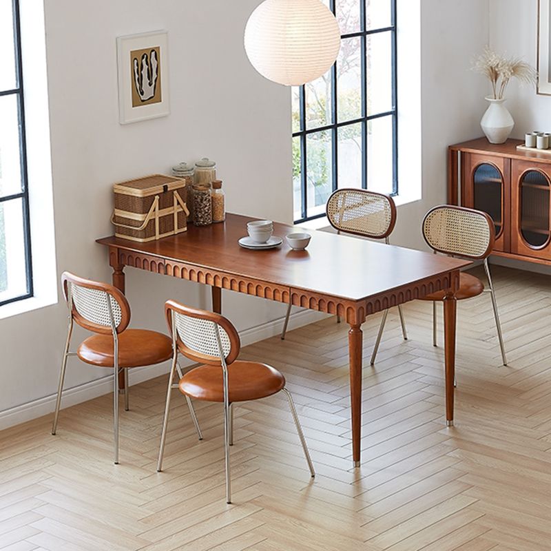 Modern Pine Wood Dining Set 1/5 Pcs Brown Dinette Set for Home Clearhalo 'Dining Room Sets' 'Dining Tables & Seating' 'dining_room_set' 'furn' 'furn_dining_room_set' 'Furniture' 'Kitchen & Dining Furniture' 1200x1200_aff44e61-b4dd-4d68-bcfb-e66eb155c567