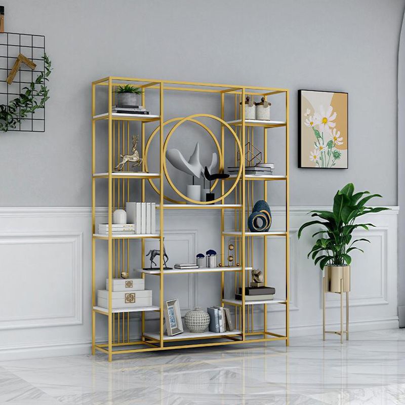 Iron Frame Etagere Bookshelf Vertical Manufactured Wood Shelf Bookcase for Office Clearhalo 'Bookcases' 'furn' 'furn_bookcases' 'Furniture' 'furniture_bookcases' 'Office Furniture' 1200x1200_aff4bcbf-2698-4c1c-9673-f69d6551e90b