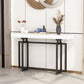 Rectangle Marble Top Console Table with Iron Trestle Base for Hall Clearhalo 'Console Tables' 'console_tables' 'Entry & Mudroom Furniture' 'furn' 'furn_console_tables' 'Furniture' 1200x1200_aff4c1c7-f141-444e-834a-6b56bee1741c