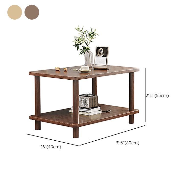 Mesa de esquina moderna de 4 patas Mesa al final del sofá de madera maciza con almacenamiento