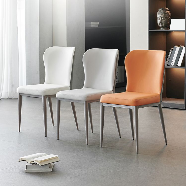 Contemporary Style Metal Dining Chair Wingback Side Armless Chairs (Set of 2) Clearhalo ' kitchen&dining_furn' 'Dining Chairs' 'Dining Tables & Seating' 'dining_chair' 'furn' 'furn_dining_chair' 'Furniture' 'furniture_dining_chair' 'Kitchen & Dining Furniture' 'kitchen' 1200x1200_aff5a7a2-4f51-432d-8633-9bb7d93ab2d2