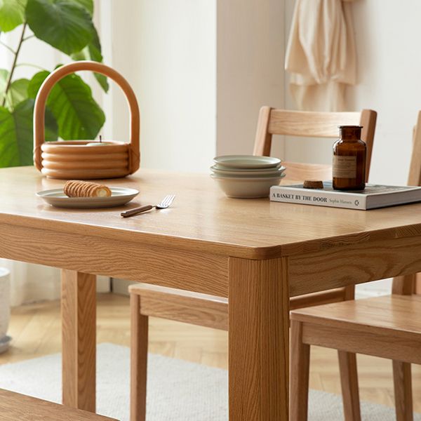 Rectangle Oak Solid Wood Table Modern Dining Table with 4 Legs for Restaurant Clearhalo ' dining_table' 'Dining Tables & Seating' 'Dining Tables' 'furn' 'furn_dining_table' 'Furniture' 'furniture_dining_table' 'Kitchen & Dining Furniture' 'kitchen&dining_furn' 'kitchen' 'kitchen_dining_table' 1200x1200_aff617e8-a2b8-4f00-b937-aba6f3fe1964