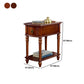 Mesa de extremo rectangular moderna 23 "de altura 4 patas de madera maciza mesa auxiliar
