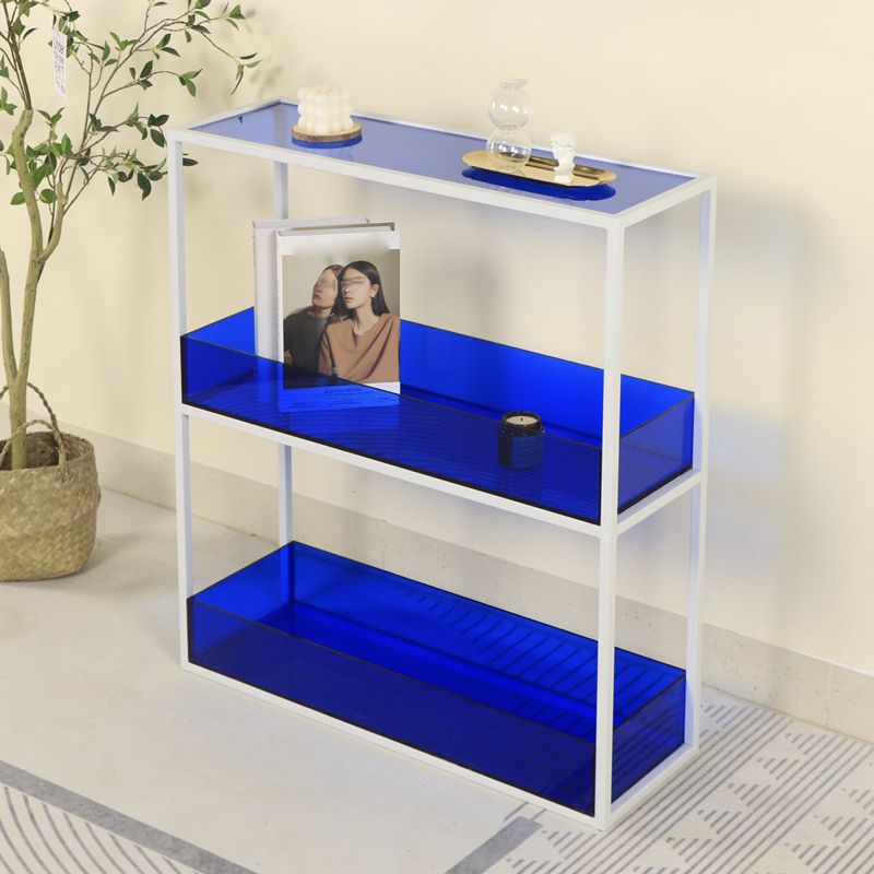 Open Scandinavian Etagere Bookshelf with White Iron Frame Acrylic Shelf Clearhalo 'Bookcases' 'furn' 'furn_bookcases' 'Furniture' 'furniture_bookcases' 'Office Furniture' 1200x1200_aff7c9a8-b45e-4109-b3e8-319cea86b850