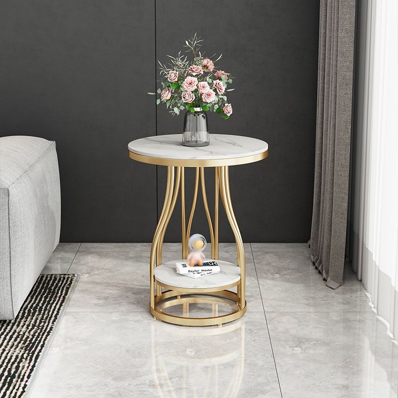 19"W Contemporary Corner Table Round Storage Accent Side Table Clearhalo 'Coffee & Accent Tables' 'End & Side Tables' 'end_side_tables' 'furn' 'furn_end_side_tables' 'Furniture' 'Living Room Furniture' 1200x1200_aff82da6-b120-4e09-9181-f63e3a5ef469
