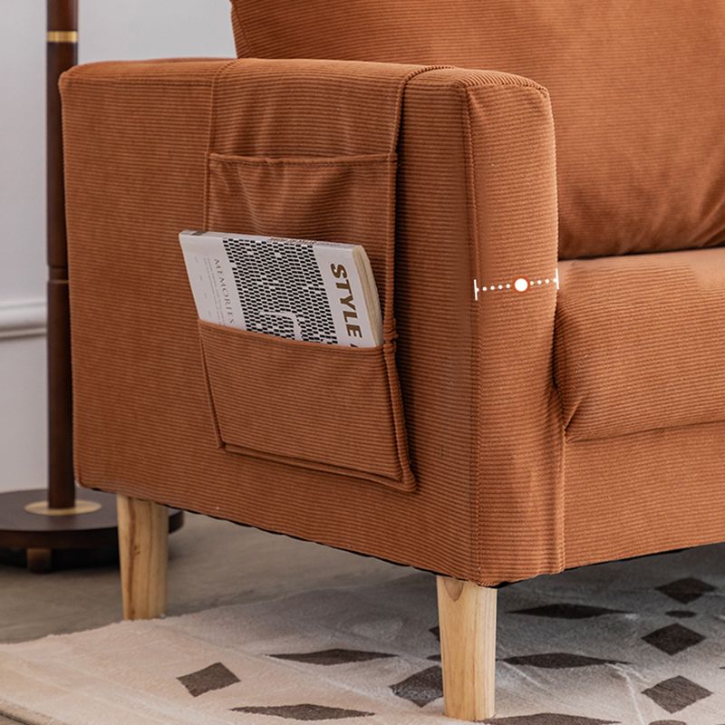 Canapé contemporain avec 2 oreillers en arrière et rangement en bois massif