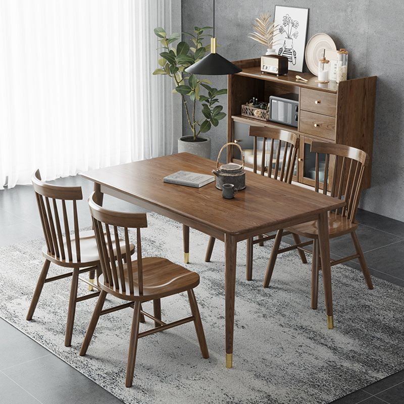 Traditional Luxury Rectangle Dining Room Table Ash Solid Wood Table with 4 Legs Clearhalo ' dining_table' 'Dining Tables & Seating' 'Dining Tables' 'furn' 'furn_dining_table' 'Furniture' 'furniture_dining_table' 'Kitchen & Dining Furniture' 'kitchen&dining_furn' 'kitchen' 'kitchen_dining_table' 1200x1200_aff9321b-d6f2-4d1b-9884-197244e16574