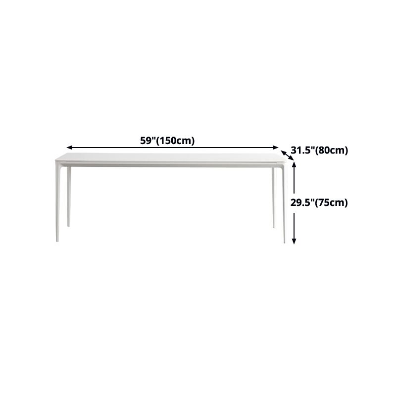 Rectangle Dining Table White Stone Top Table with 4 Legs Base Clearhalo 'Dining Tables & Seating' 'Dining Tables' 'dining_table' 'Furniture' 'furniture_dining_table' 'Kitchen & Dining Furniture' 'kitchen' 'kitchen_dining_table' 1200x1200_affa7d22-2097-40d1-9e44-1f0fc1d7b163