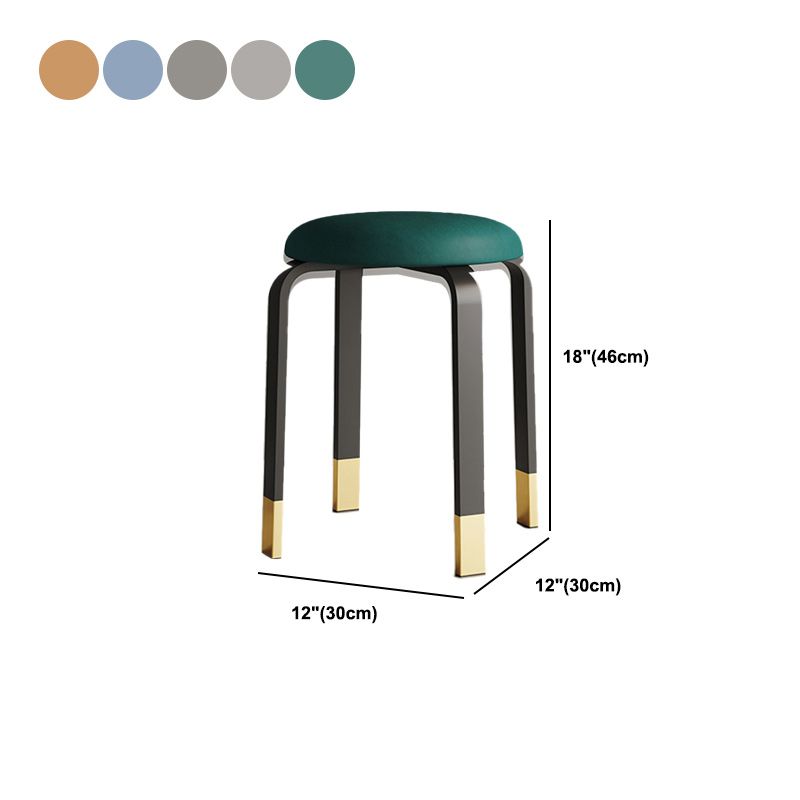 Modern Ottoman Fabric Upholstered Solid Color Metal Frame Round Ottoman Clearhalo 'furn' 'furn_ottomans_poufs' 'Furniture' 'Living Room Furniture' 'Ottomans & Poufs' 'ottomans_poufs' 1200x1200_affc3a9b-313d-466c-a3bc-fcd30369afda