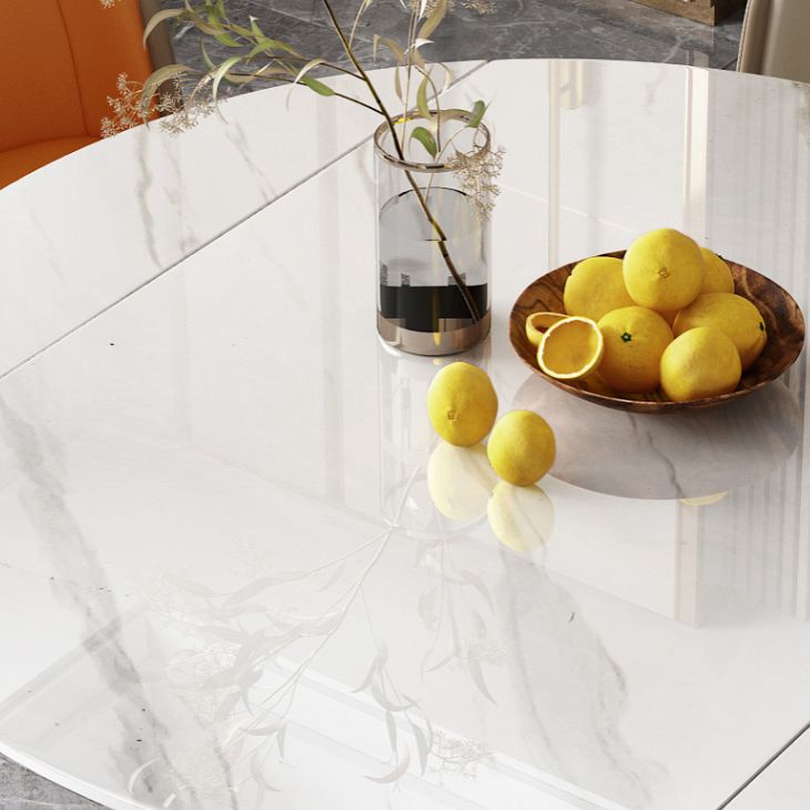 Glam Scalable Dinette Set 1/4/5/7 Pieces Round Dining Table Set with Sintered Stone Top Clearhalo 'Dining Room Sets' 'Dining Tables & Seating' 'dining_room_set' 'furn' 'furn_dining_room_set' 'Furniture' 'furniture_dining_room_set' 'Kitchen & Dining Furniture' 1200x1200_affc95d5-ffa3-48f7-bc9e-20469ea38743