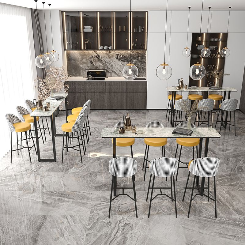 Industrial Bar Table Stone Top Carbon Steel Pedestal Bar Table Clearhalo 'Bar Furniture' 'Bar Tables' 'bar_tables' 'furn' 'furn_bar_tables' 'Furniture' 'Kitchen & Dining Furniture' 1200x1200_affceb18-cfc8-472d-8aaf-344009a93876