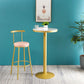Glam Gold Bar Table Faux Marble 23.6"W Round Top White Wood Bistro Table Clearhalo 'Bar Furniture' 'Bar Tables' 'bar_tables' 'furn' 'furn_bar_tables' 'Furniture' 'furniture_bar_tables' 'Kitchen & Dining Furniture' 'kitchen&dining_furn' 'kitchen' 1200x1200_affcfbc0-9354-47e6-af15-eba57bb4af91