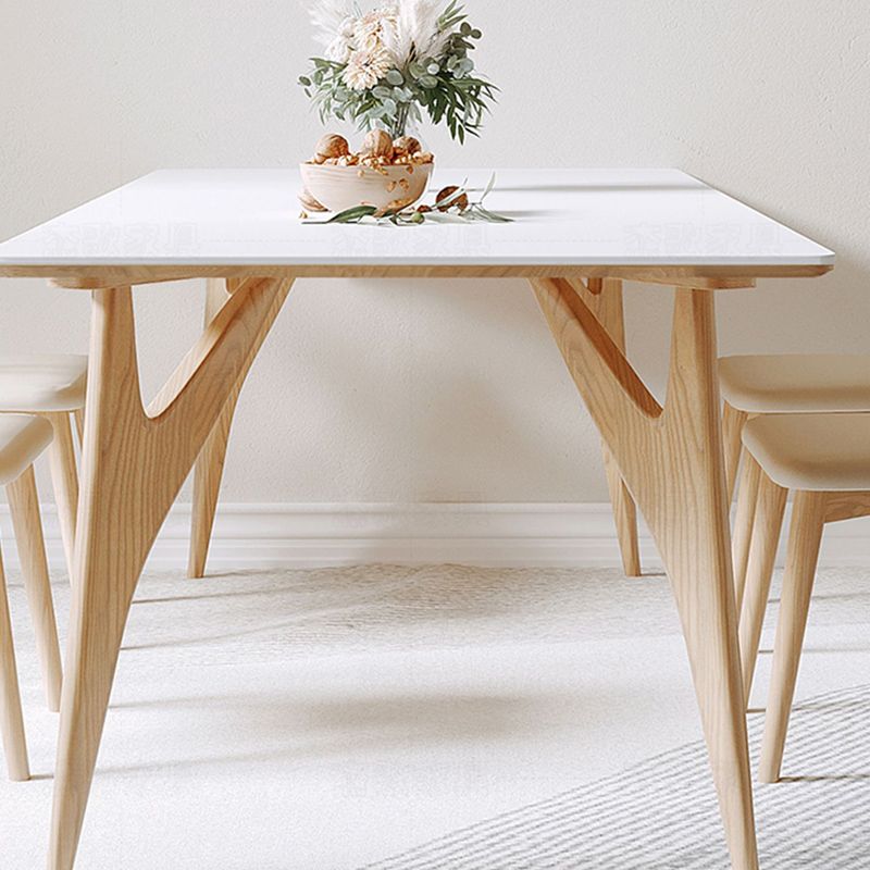 モダンなダイニングテーブルセットウッドベースのキッチン家具セット付き1/4/7ピース