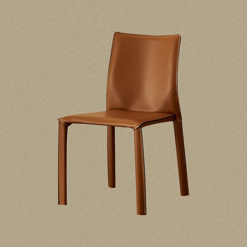 Contemporary Leather Dining Chair Armless Solid Back Chair for Home Use Clearhalo 'Dining Chairs' 'Dining Tables & Seating' 'dining_chair' 'furn' 'furn_dining_chair' 'Furniture' 'Kitchen & Dining Furniture' 1200x1200_affd9b59-26e4-483d-af58-6d8d40a64d7b
