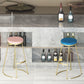 Glam Metal Barstool Fabric Counter Stool with Gold Base in Matte Finish