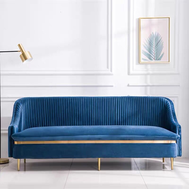 Eigentijdse fluwelen bank met Swen Pillow Back en Slopped Arm