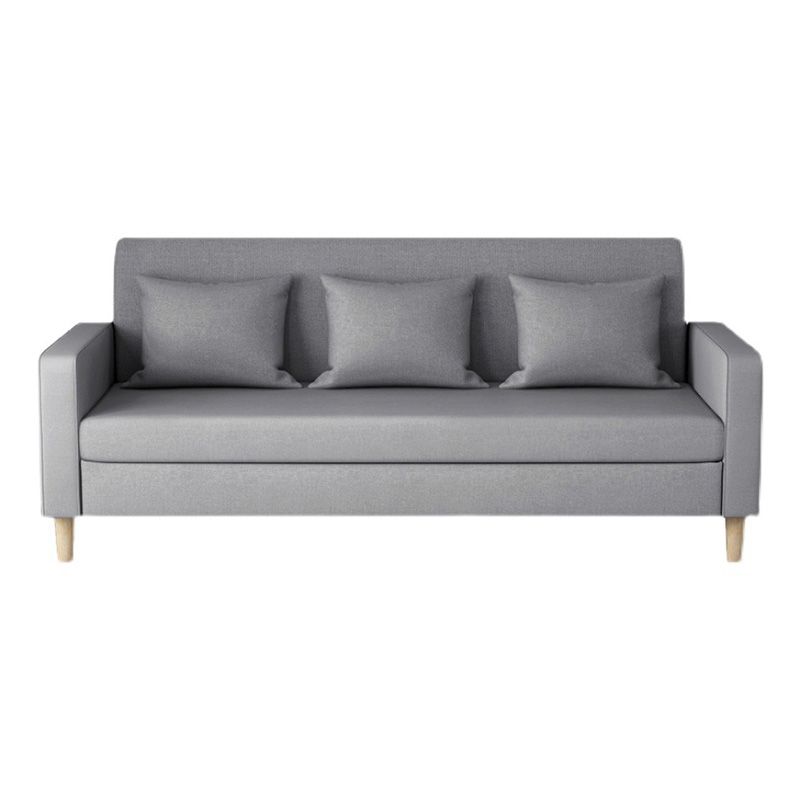 3-Seater Square Arm Sofa Scandinavian 59.06"/70.87" Linen Sofa with Pillows Clearhalo 'furn' 'furn_sofas' 'Furniture' 'furniture_sofas' 'kitchen' 'kitchen_sofas' 'Living Room Furniture' 'Sofa' 'sofas' 1200x1200_affe1782-ffc2-48e9-9777-a5924c6ebaed